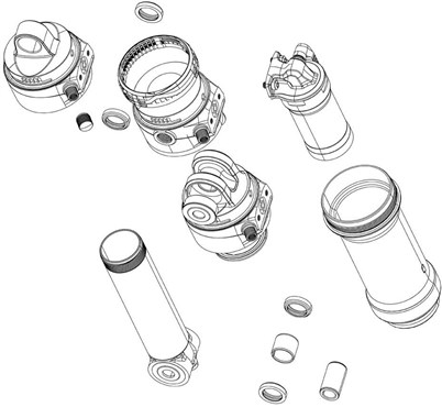 RockShox Rear Shock Mounting Hardware 3-Piece 1/2"