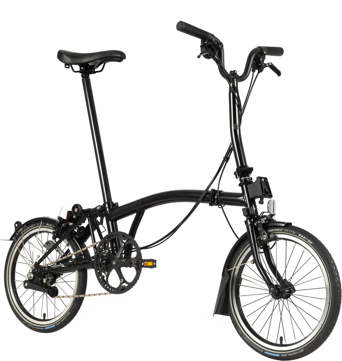 Brompton C Line Black Edition Explore  - Mid Bar- Gloss Black 2022 - Folding Bike product image
