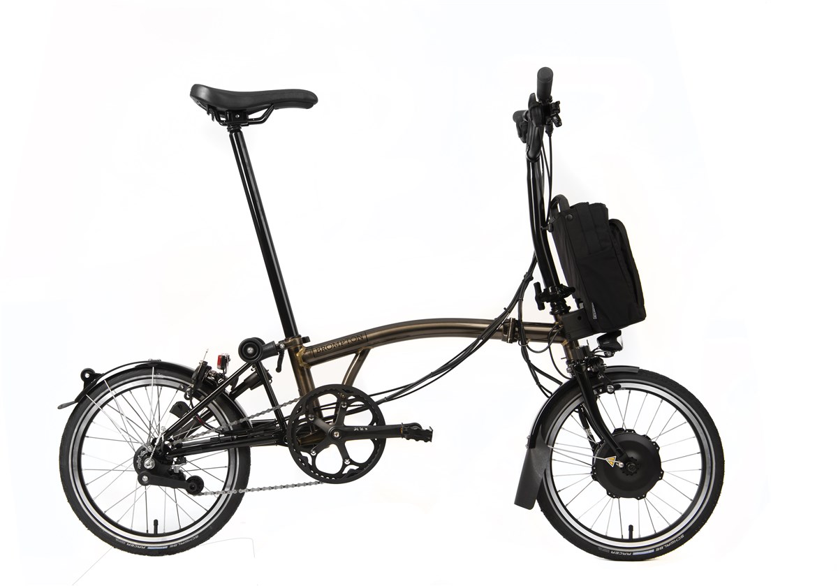 Brompton Electric C Line Explore - Mid Bar - Gloss Black Lacquer 2022 - Electric Folding Bike product image