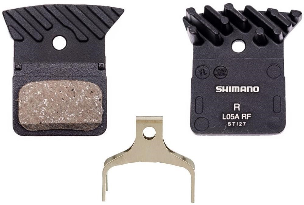 Shimano L05A-RF Disc Pads and Spring, Alloy Backed with Cooling Fins, Resin product image