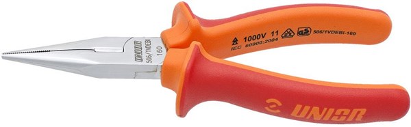 Unior Long Nose Pliers With Side Cutter and Pipe Grip Bent