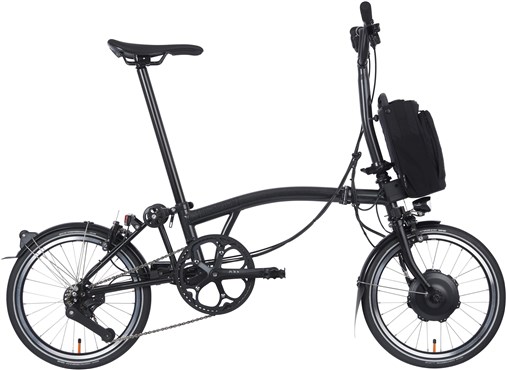 Brompton Electric P Line Urban - Mid Handlebar - Midnight Black 2023 - Electric Folding Bike