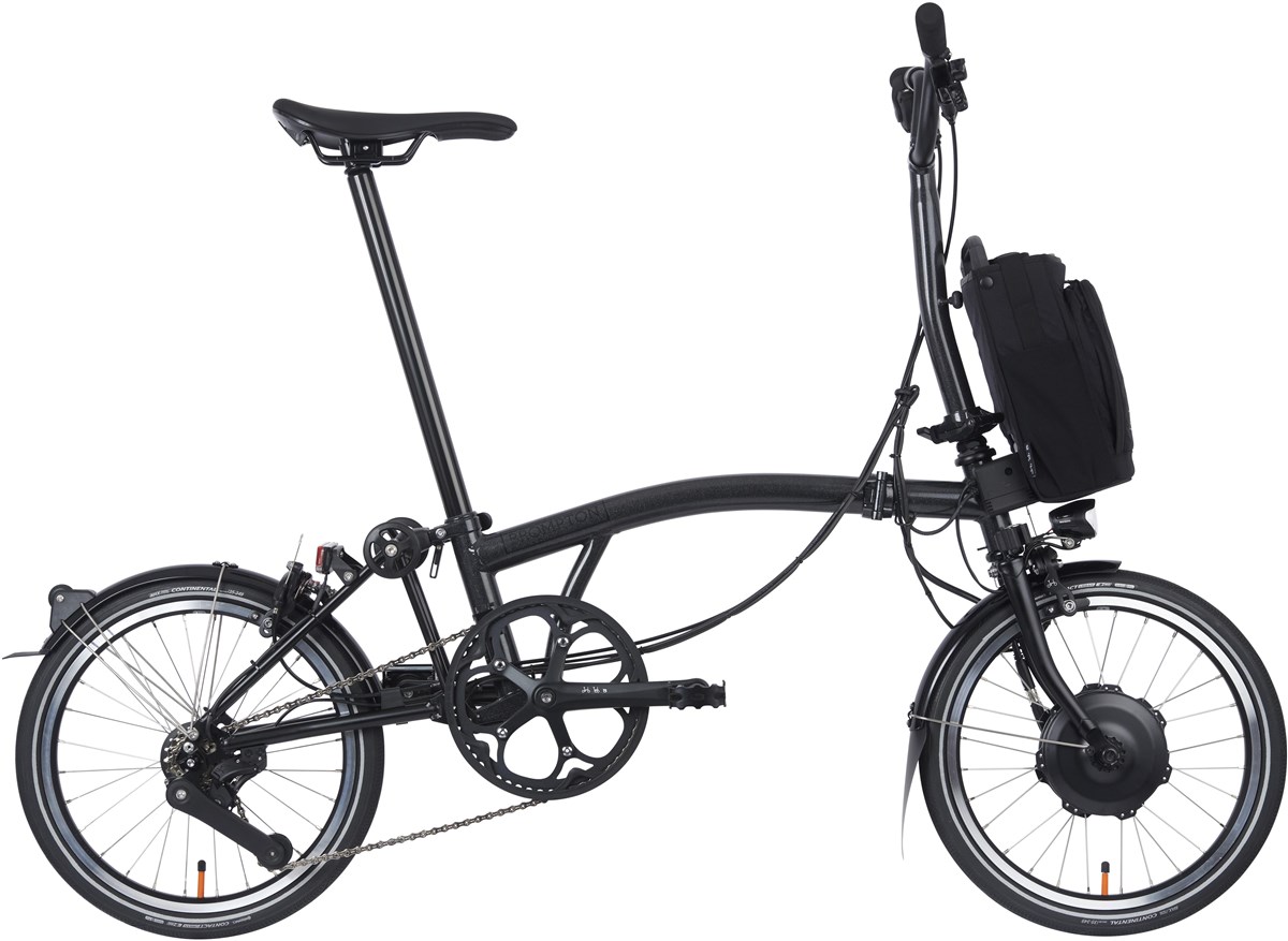 Brompton Electric P Line Urban - Mid Handlebar - Midnight Black 2023 - Electric Folding Bike product image