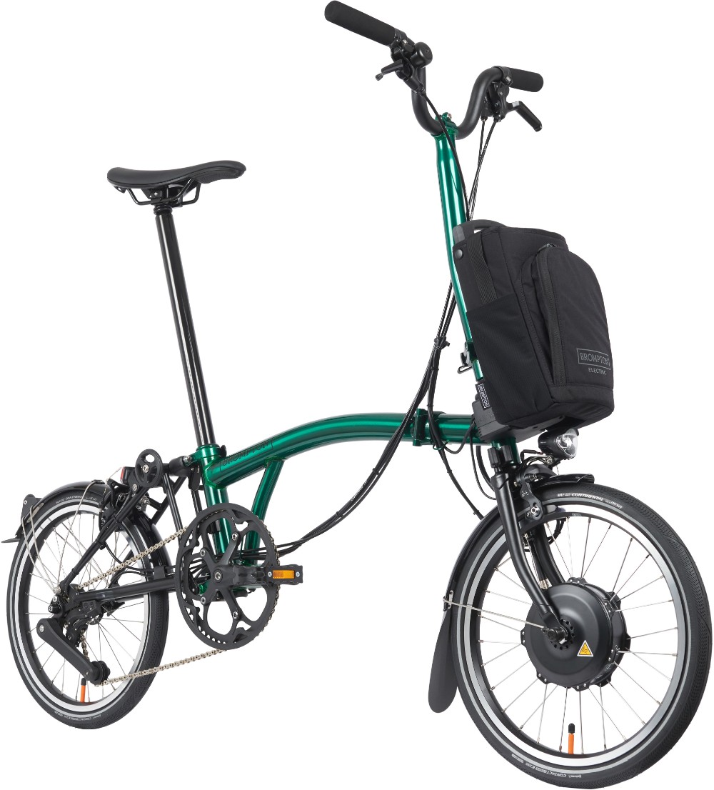 Electric P Line Urban - High Handlebar - Emerald Lacquer 2023 - Electric Folding Bike image 1