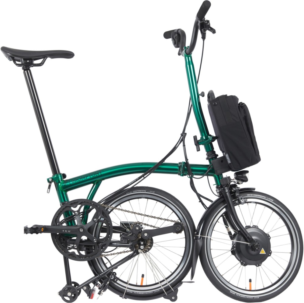 Electric P Line Urban - High Handlebar - Emerald Lacquer 2023 - Electric Folding Bike image 2