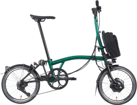 Brompton Electric P Line Urban - High Handlebar - Emerald Lacquer 2023 - Electric Folding Bike
