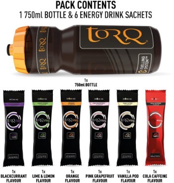Torq Energy 750ml Bottle Sample Pack - 5 x Standard 1 x Caffeinated