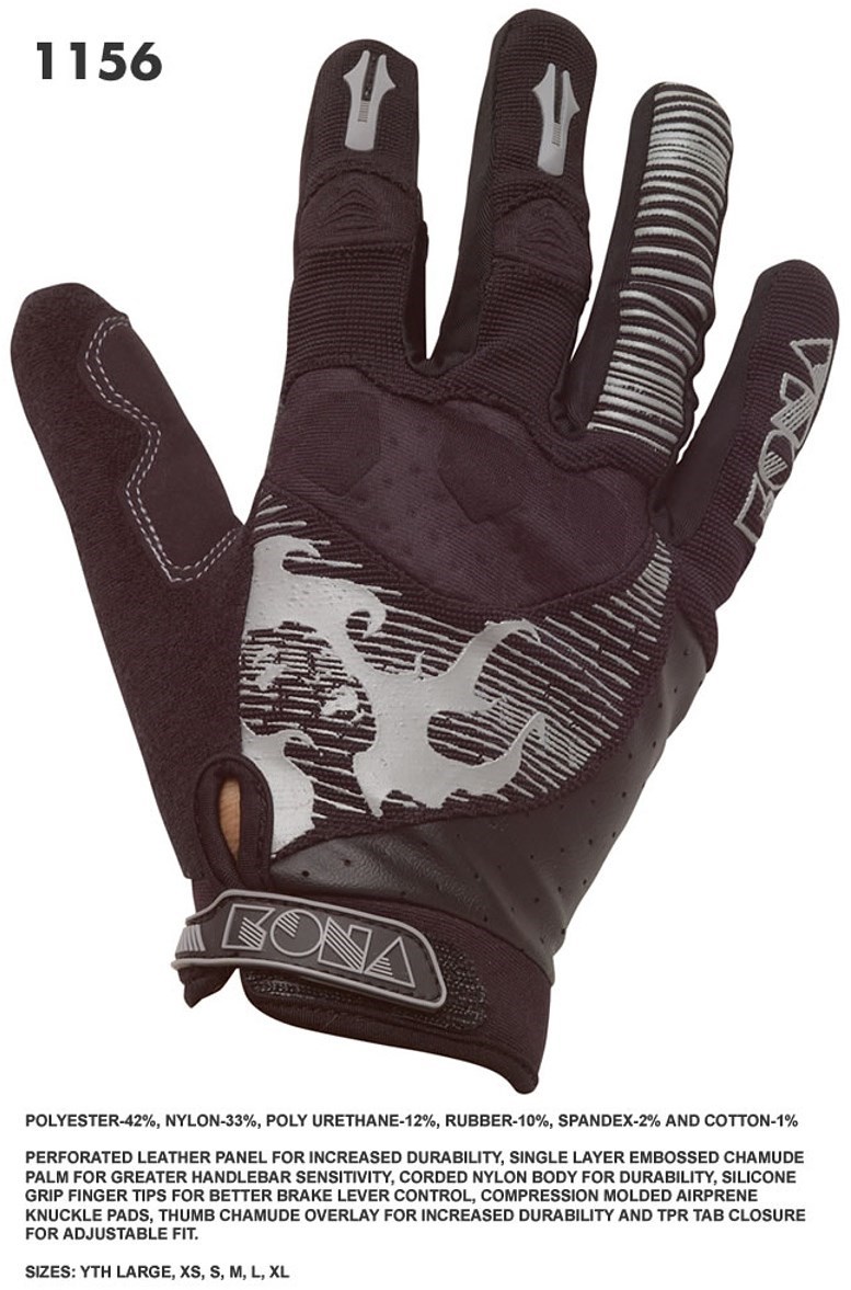 Kona 1156 Mens JC Long Finger Cycling Gloves product image