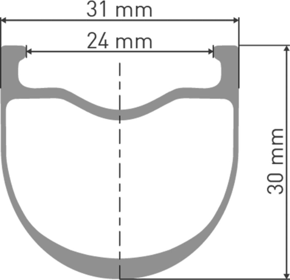 GRC 1400 DICUT Disc Brake Carbon Clincher 30 x 24mm Rear Gravel 700c Wheel image 1