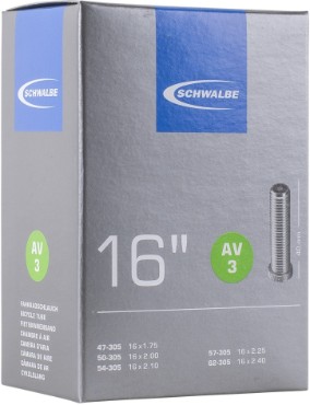 Schwalbe AV3 16" Inner Tube 40mm Schrader AV Valve