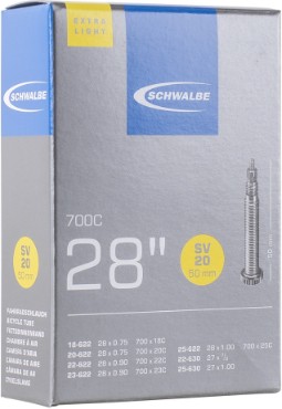 Schwalbe SV20 Extra Light 28"/700c Inner Tube 50mm Presta SV Valve