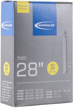 Schwalbe SV20 Extra Light 28"/700c Inner Tube 80mm Presta SV Valve