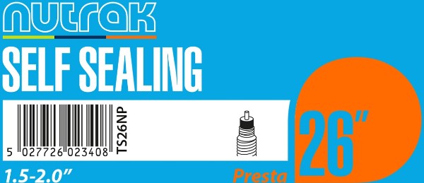 Nutrak Self Sealing 26" Inner Tube Presta Valve