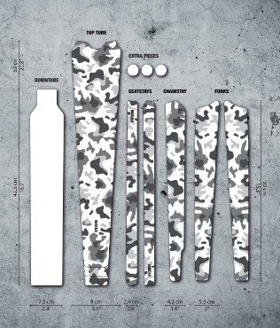Dyedbro Gravel Bike Frame Protection Kit - Camo