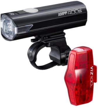 Cateye AMPP 400S Lumens & VIZ 100 Lumens USB Rechargeable Light Set