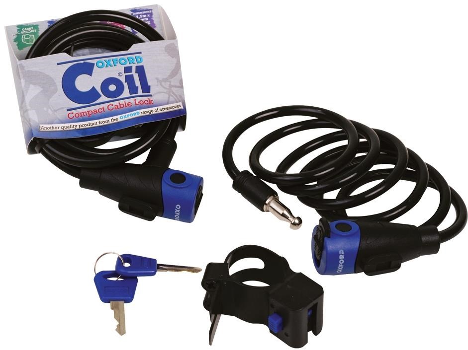 Oxford Coil Cable Lock With QR Jubilee Clip-Style Bracket product image