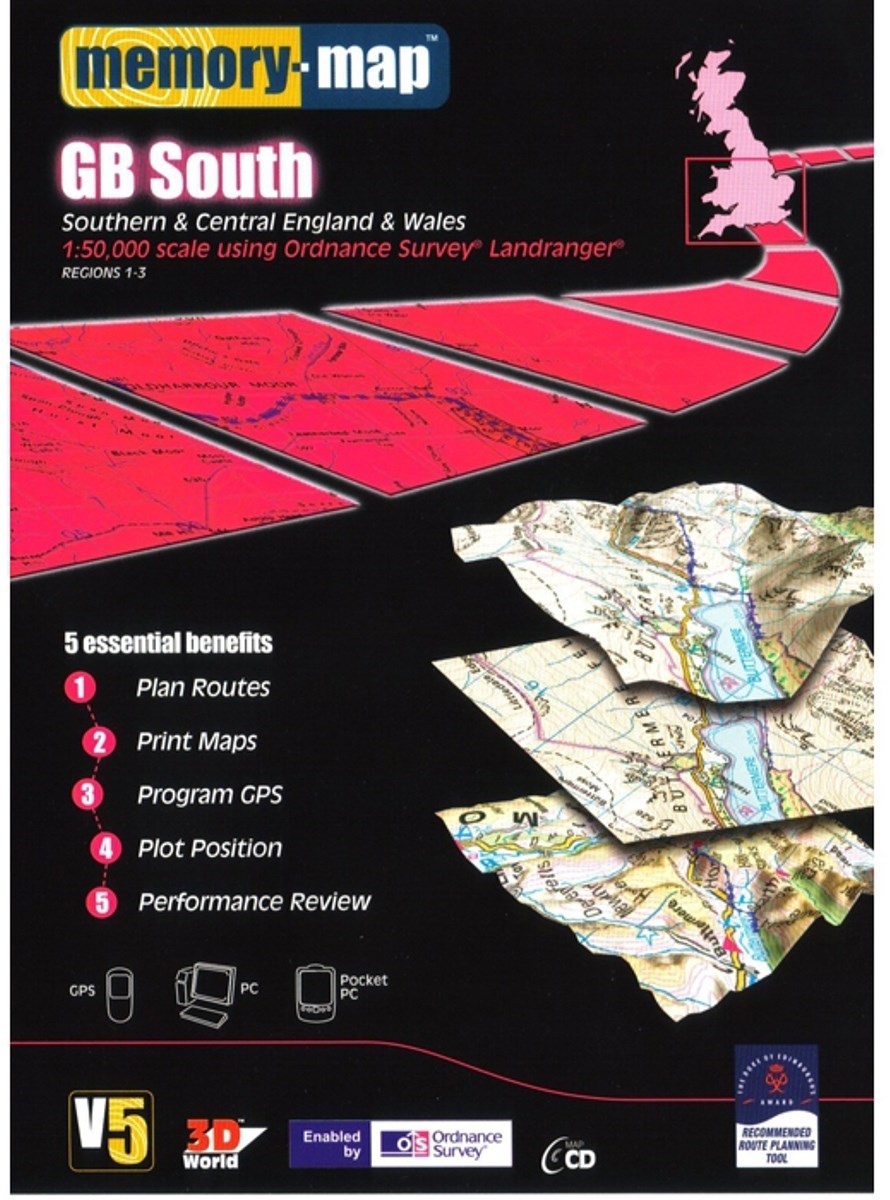Memory Map OS Landranger 1:50k Standard Edition Great Britain - South V5 - CD product image