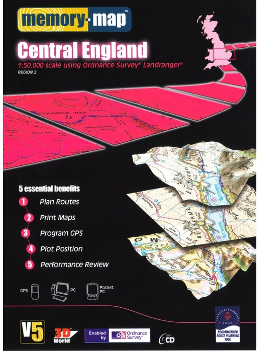 Memory Map OS Landranger 1:50k Standard Edition Central England V5 - CD product image