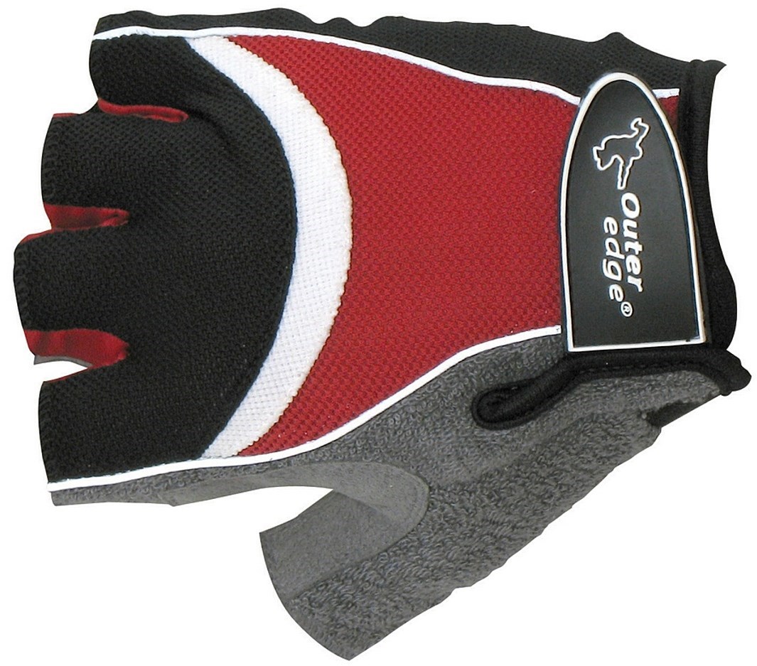 Outeredge Gel Mitt Short Finger Cycling Gloves - Red product image
