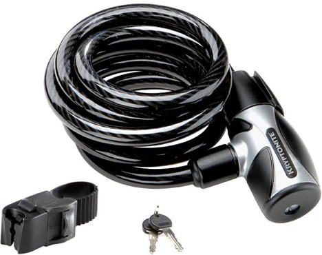 Kryptonite 1218 Coiled Key Cable lock with Flexframe C Bracket