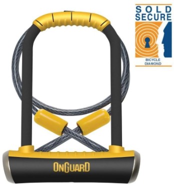 OnGuard Pitbull DT Shackle U-Lock Plus Cable - Gold Sold Secure