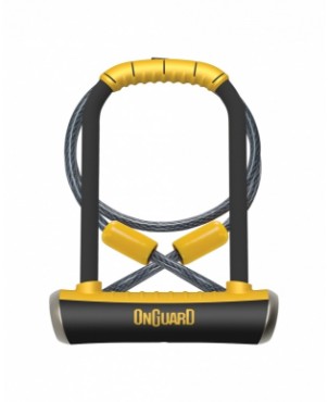 Image of OnGuard Pitbull DT Shackle U-Lock Plus Cable - Diamond Sold Secure Rating