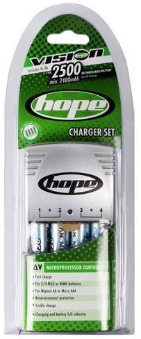 Hope AA Nimh Battery Charger Inc 4xAA 2500MAH Cells product image