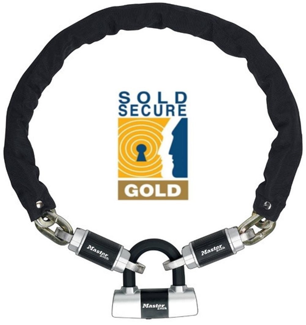 Master Lock Criterion High Security Chain With Mini D Lock Hardened Steel Sold Secure Gold product image