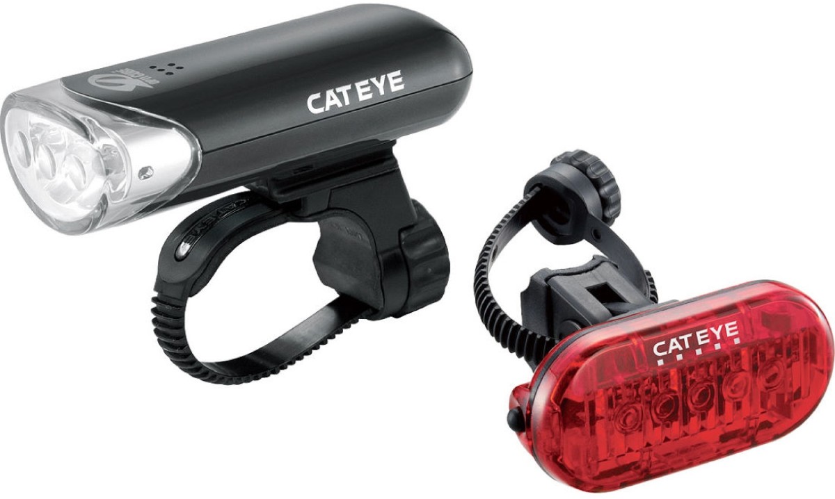 Cateye EL135 Front & OMNI 5 Rear Bike Light Set Tredz Bikes