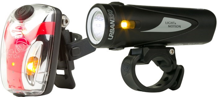 Light and Motion Urban 350 Obsidian Stout & Vis 180 Micro Twinpack USB Rechargeable Light Set product image