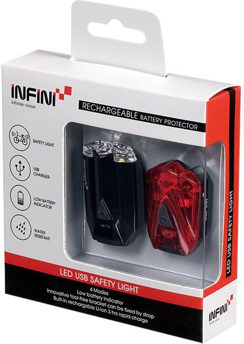 Infini Lava Twin Pack Micro Front and Rear USB Rechargeable Light Set product image