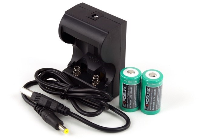 Exposure USB Charger with 2xRCR123 Batteries product image