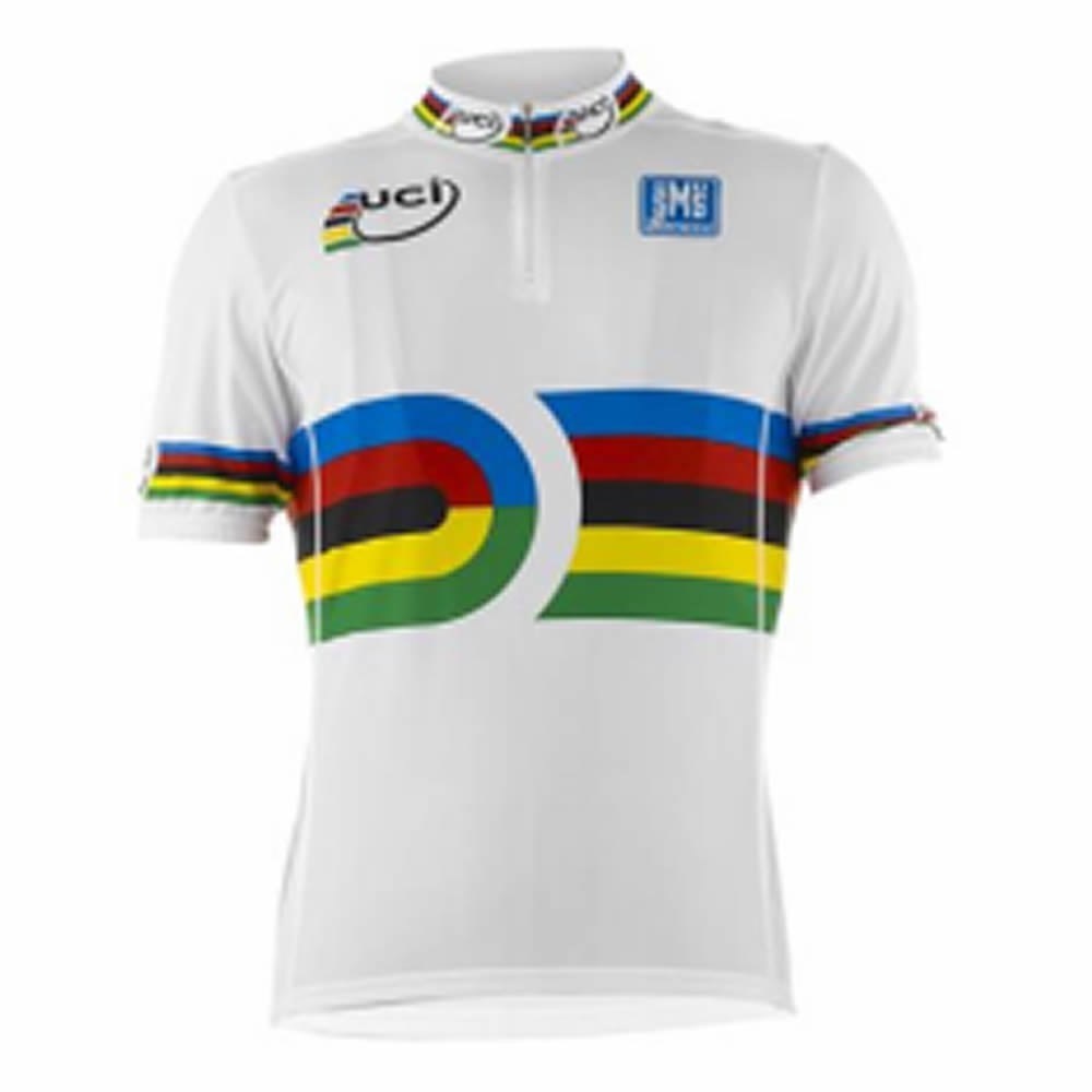 Santini UCI World Track Champion Short Sleeve Rainbow Jersey 14cm Zip product image