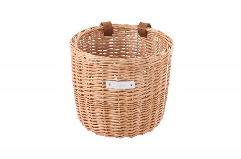 Bobbin Orchard Wicker Round Basket with Leather Straps product image