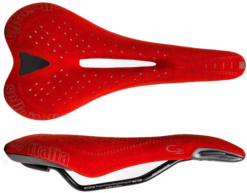 Selle Italia C2 Gel-Flow Nubuk Red Saddle product image