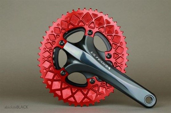 absoluteBLACK 110BCD 5 Bolt Spider Mount Aero Oval 2X Premium Race Chainring (not for Sram)