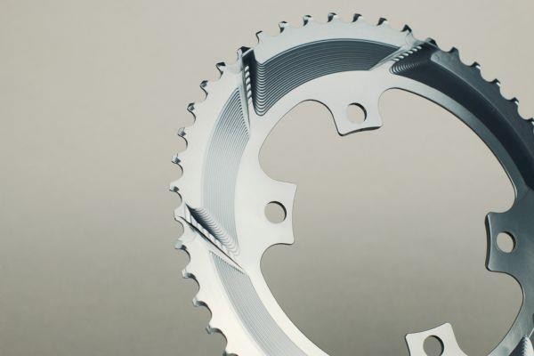 110BCD 4 Bolt Spider Mount Aero Oval 2X Asymmetric Winter Training Outer Chainring image 2