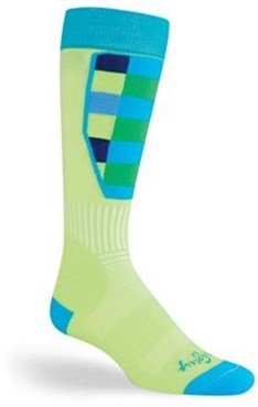 SockGuy MTN-Tech Ski Green Plaid Socks