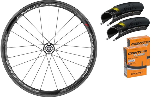 Fulcrum Racing Quattro Carbon 40mm Clincher Road Wheelset With Tyres and Tubes